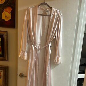 Soft and silky long pink robe